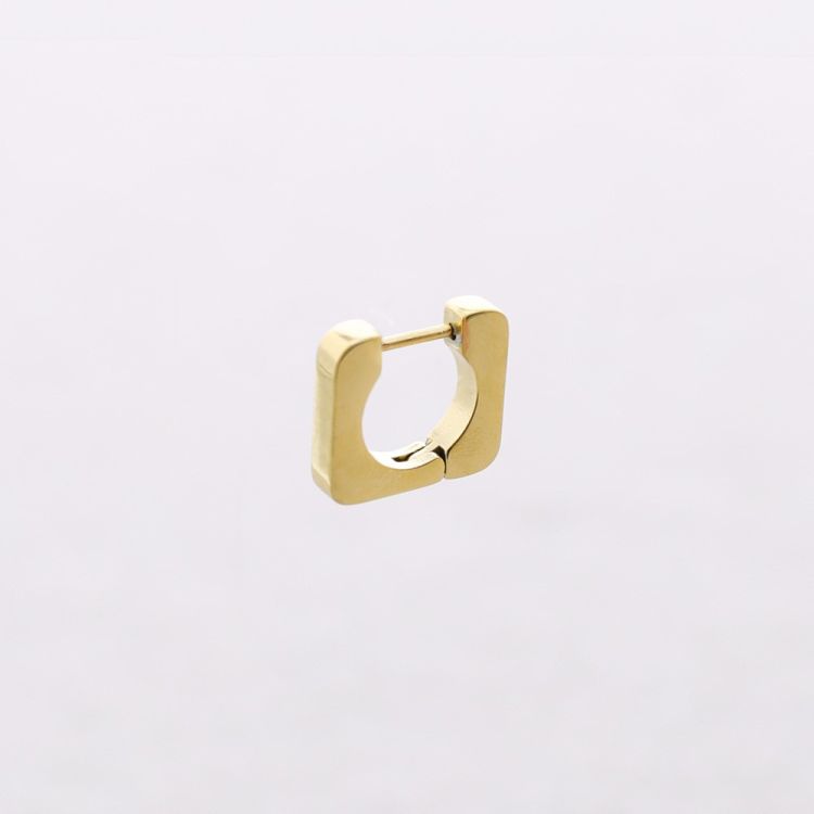 SQUARE HOOP STEEL EARRINGS