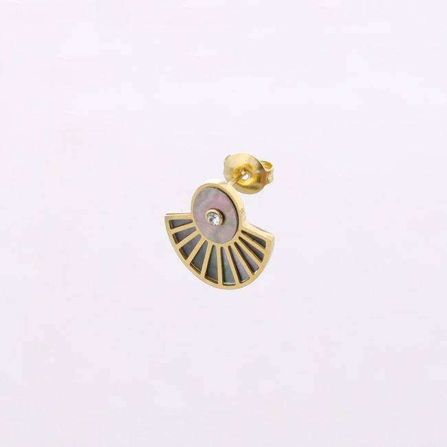 NACRE FAN STEEL EARRINGS