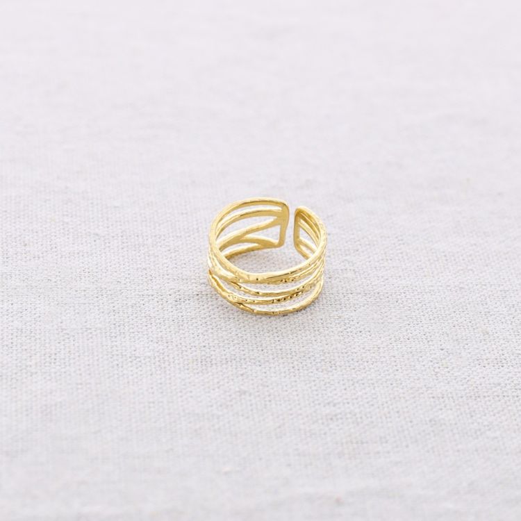 ANILLO ACERO TIRAS ENTRELAZADAS