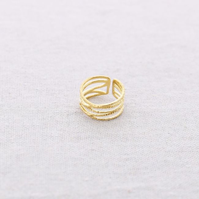 ANILLO ACERO TIRAS ENTRELAZADAS