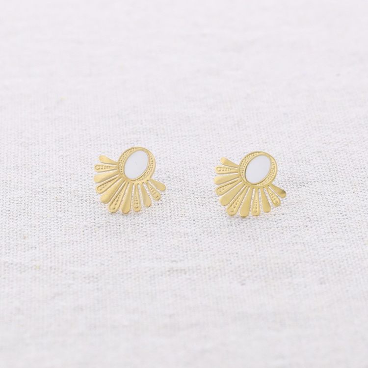 ENAMEL FAN STEEL EARRINGS 2