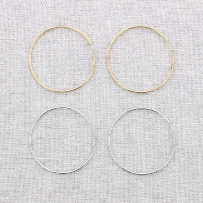 STEEL HOOP EARRINGS 6CM*2MM