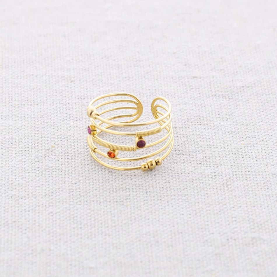 ANILLO ACERO VARIAS TIRAS CUENTAS