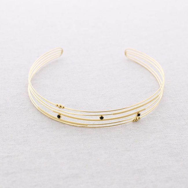 STEEL CHOKER WITH CRYSTAL STRIPS