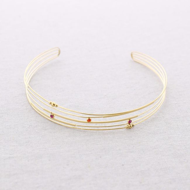 STEEL CHOKER WITH CRYSTAL STRIPS