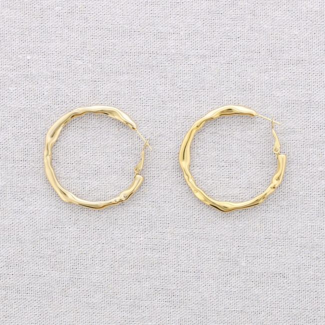 IRREGULAR HOOP STEEL EARRINGS