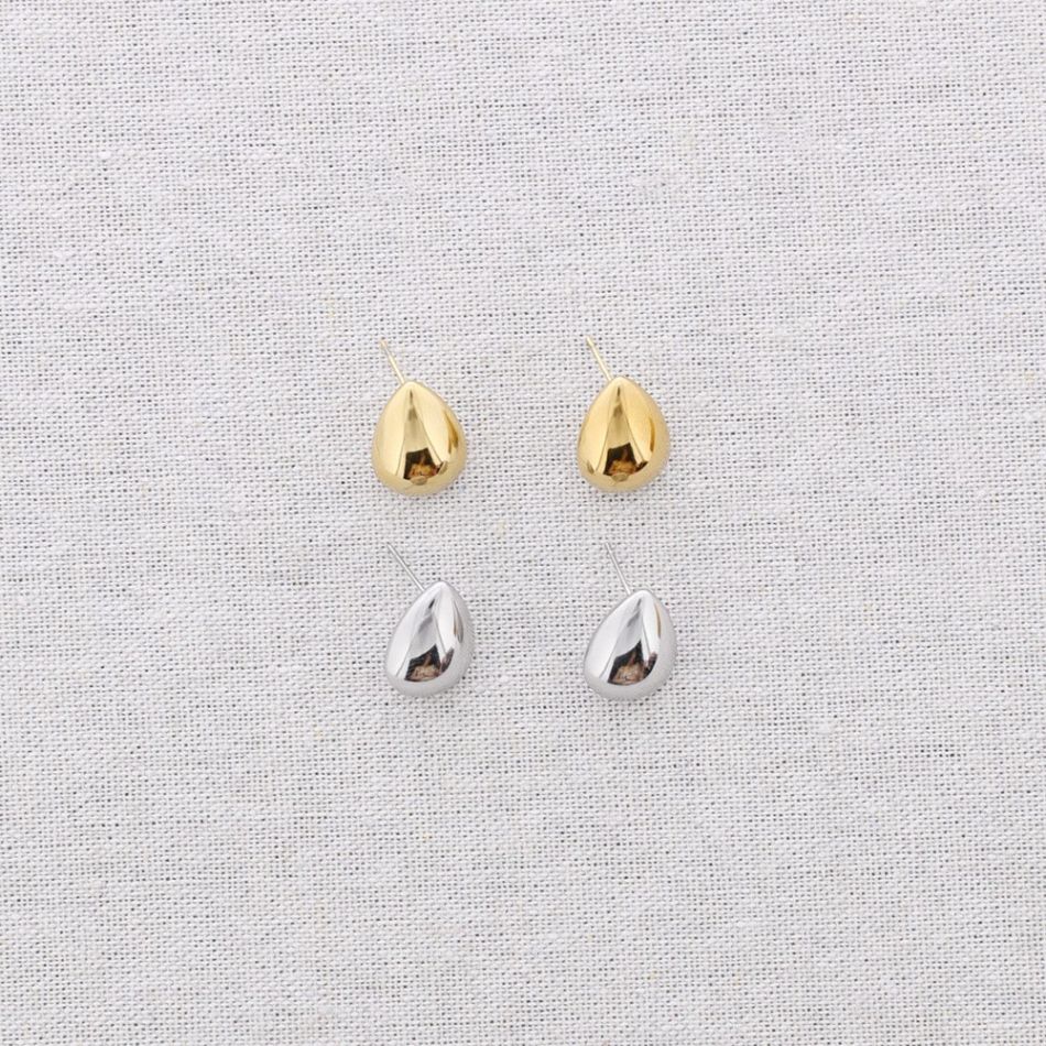 PENDIENTES ACERO GOTA