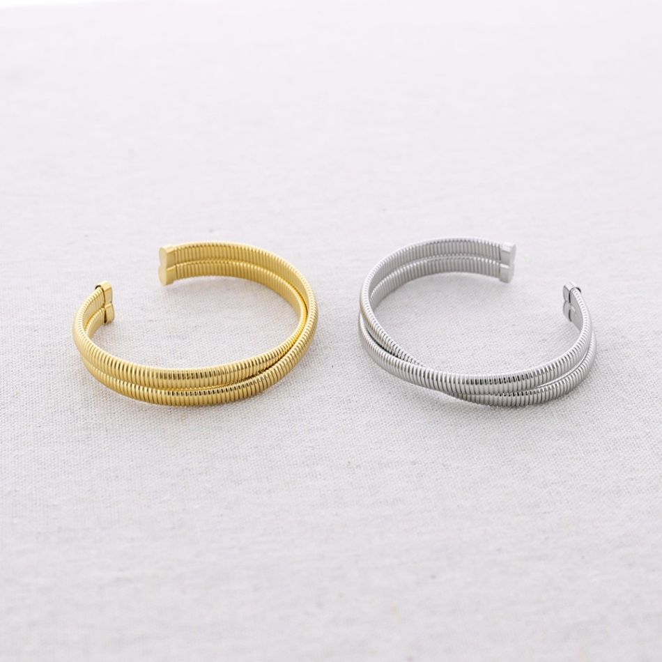 PULSERA ACERO DOBLE TUBOGAS