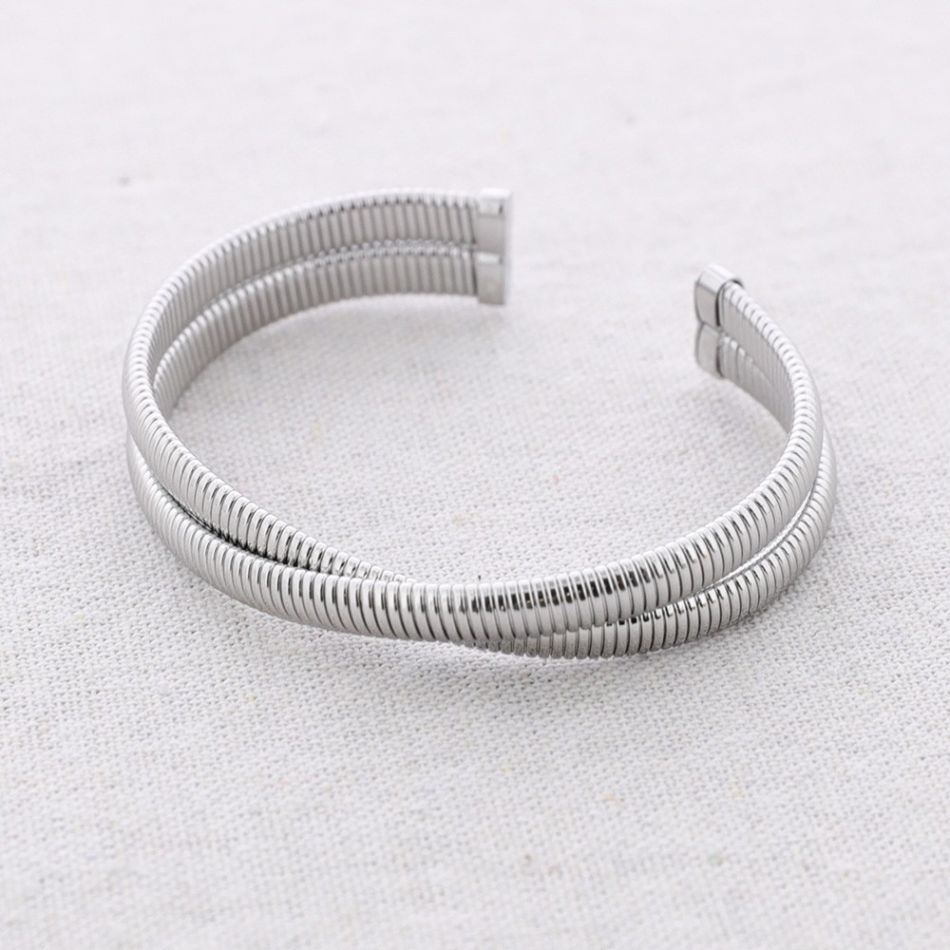 PULSERA ACERO DOBLE TUBOGAS