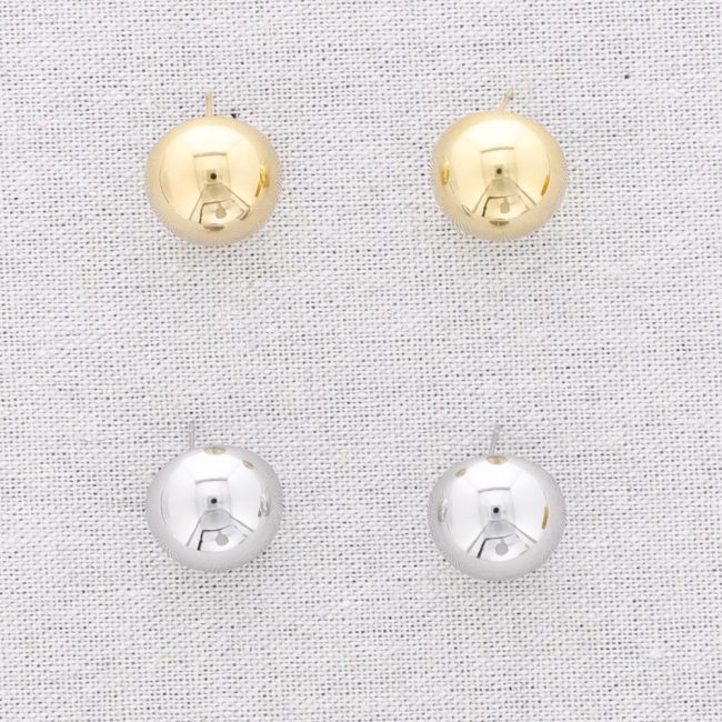 HALF BALL STEEL EARRINGS