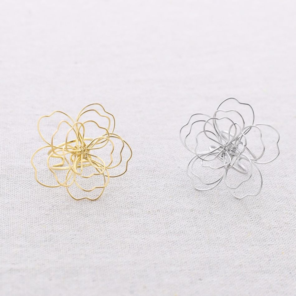 ANILLO ACERO FLOR
