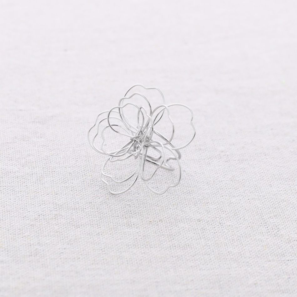 ANILLO ACERO FLOR