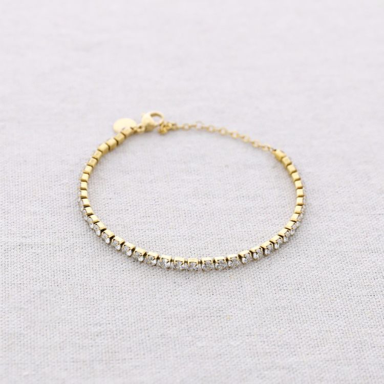 PULSERA ACERO CRISTALES