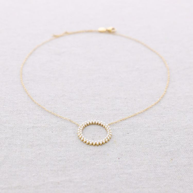STEEL CHOKER WITH PEARL RING 2