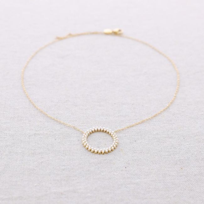 STEEL CHOKER WITH PEARL RING