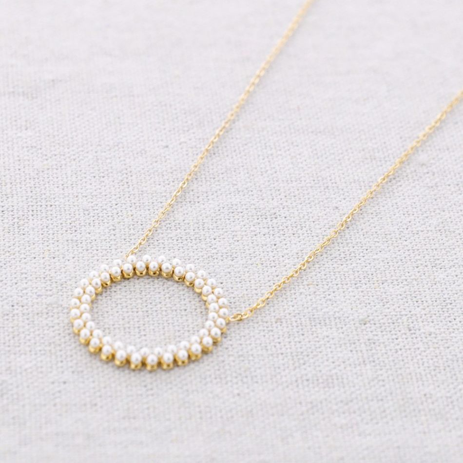STEEL CHOKER WITH PEARL RING
