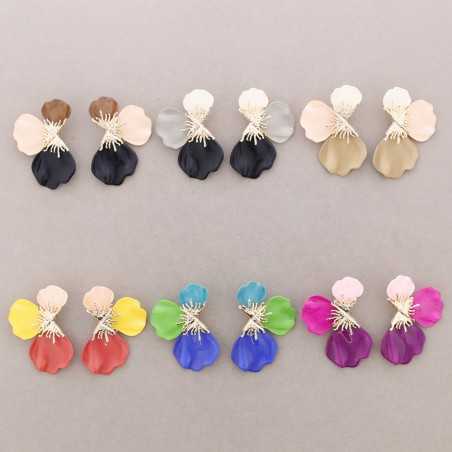 HALF RESIN FLOWER EARRINGS