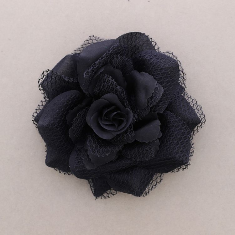 DOUBLE LAYER FABRIC FLOWER BROOCH 18CM 2
