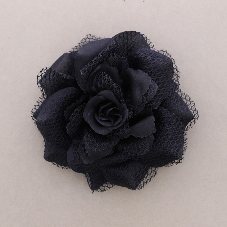 BROCHE FLOR TELA DOBLE CAPA 18CM