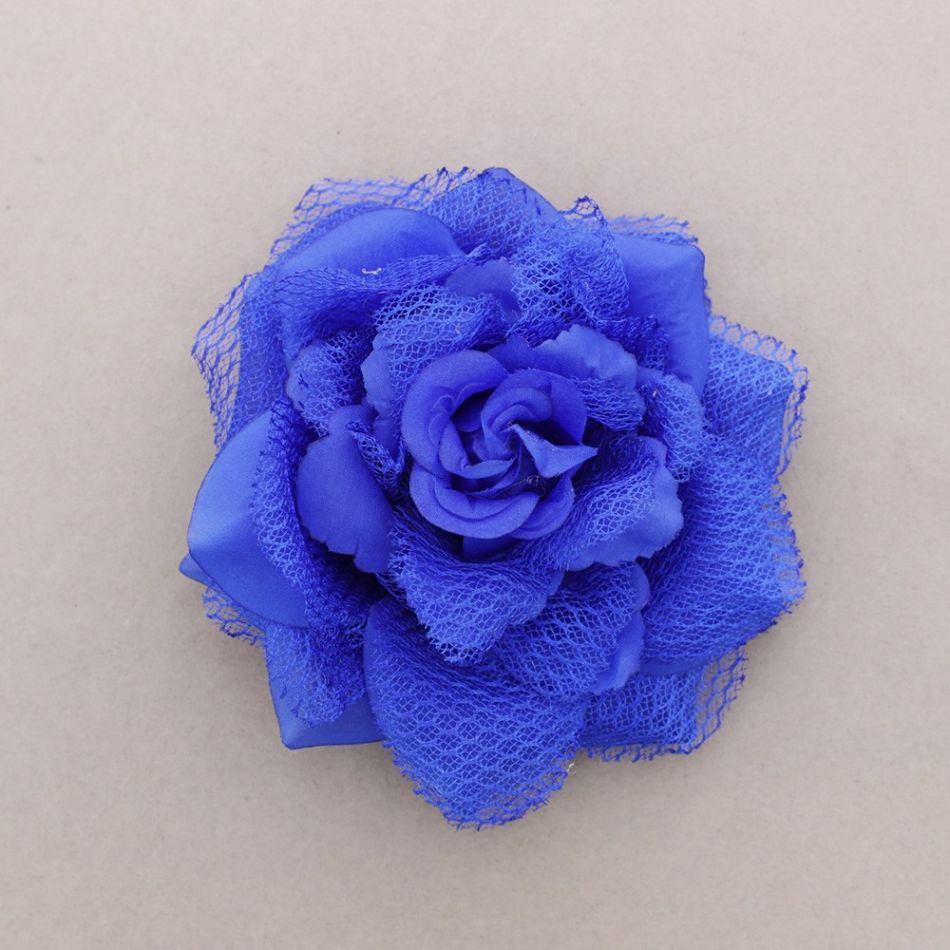 DOUBLE LAYER FABRIC FLOWER BROOCH 18CM