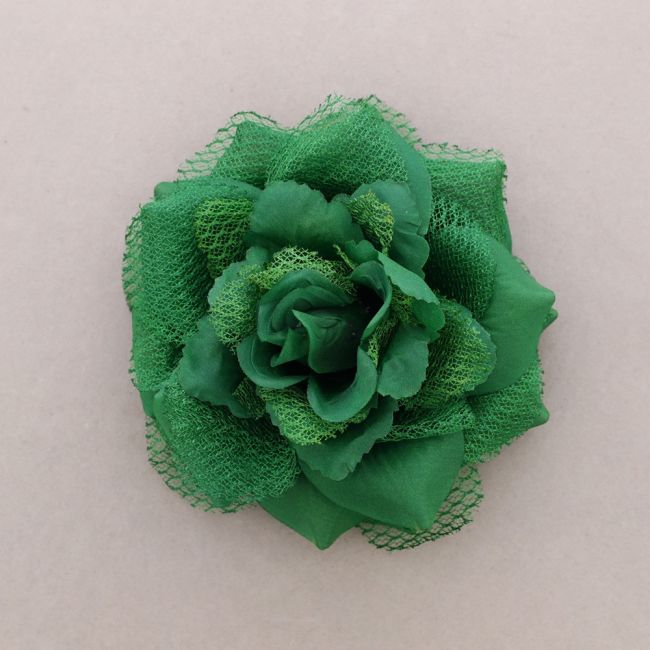BROCHE FLOR TELA DOBLE CAPA 18CM