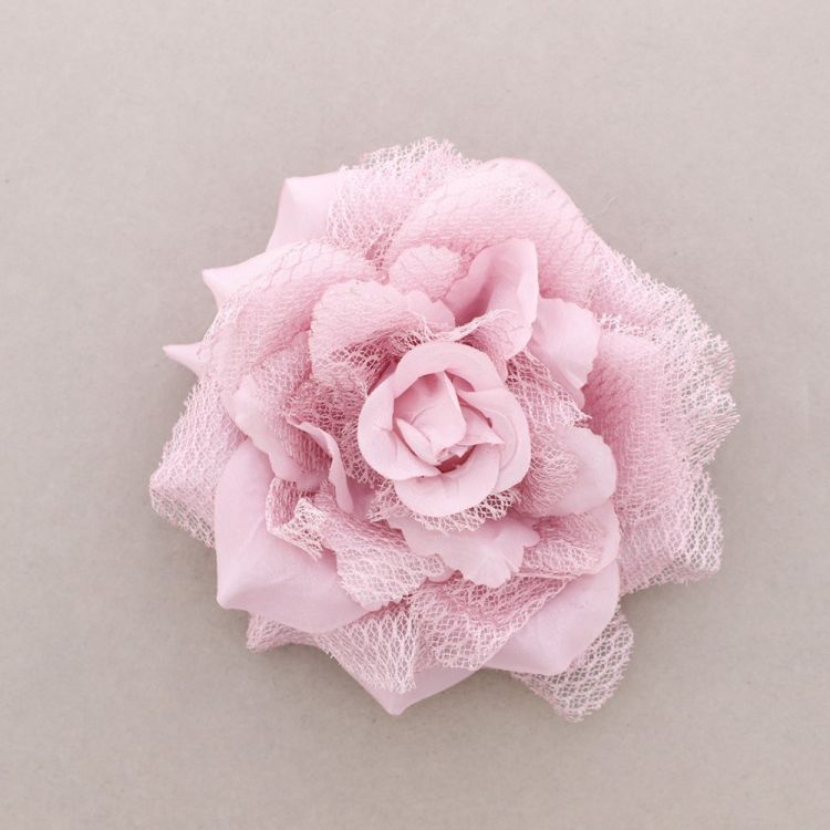 DOUBLE LAYER FABRIC FLOWER BROOCH 18CM