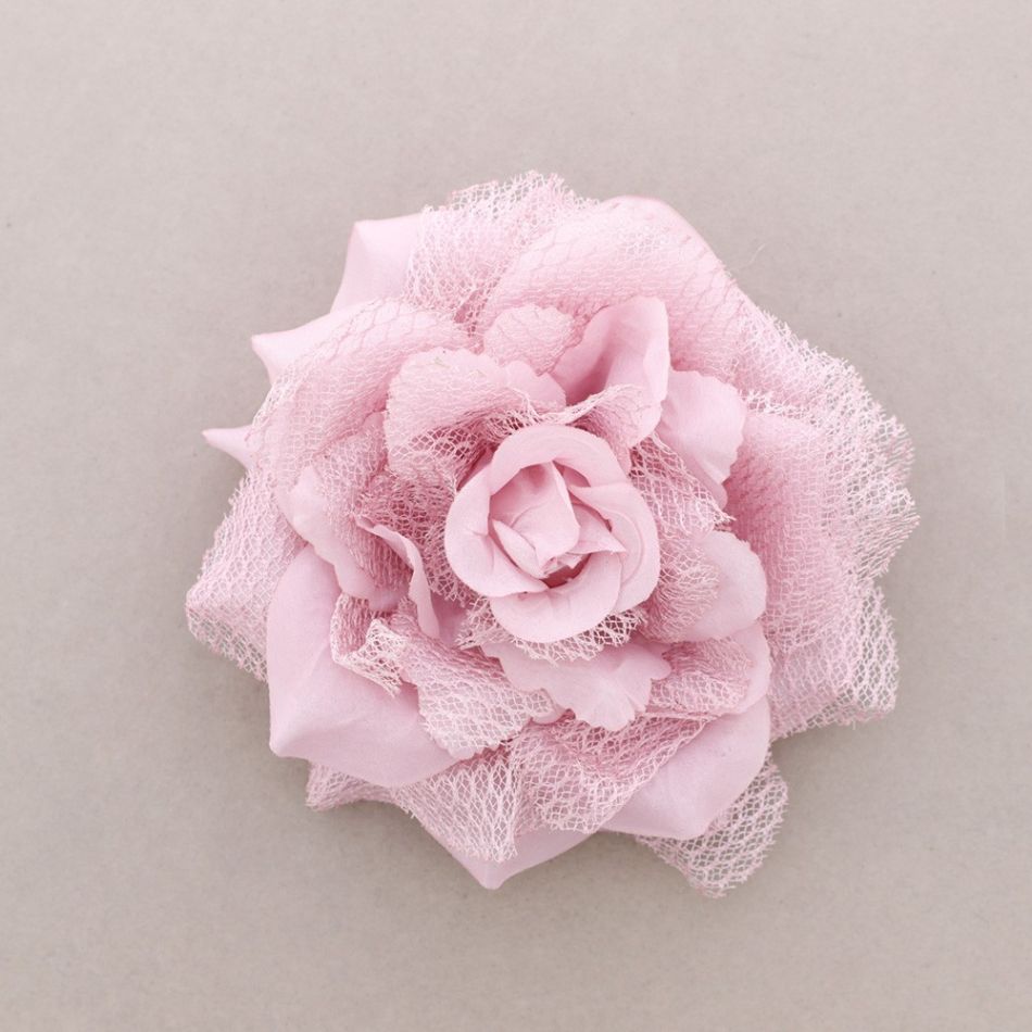 BROCHE FLOR TELA DOBLE CAPA 18CM