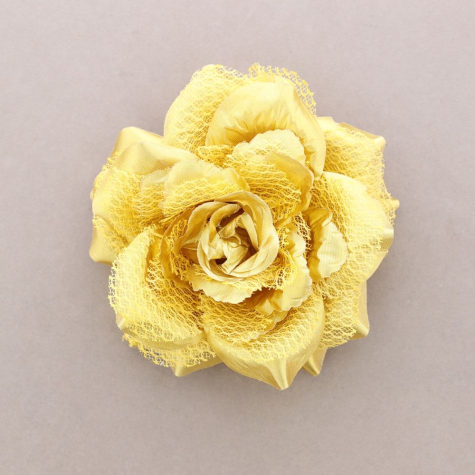 BROCHE FLOR TELA DOBLE CAPA 18CM
