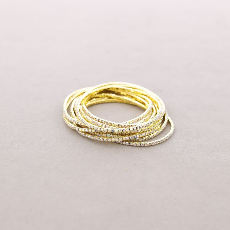 ELASTIC BRACELET SET 10 CRYSTAL STRIPS