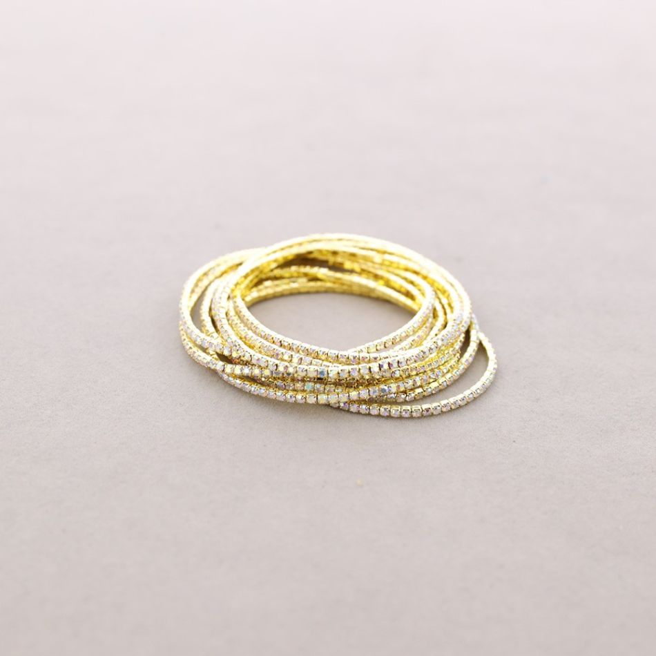 PULSERA ELASTICA SET 10 TIRAS CRISTALES