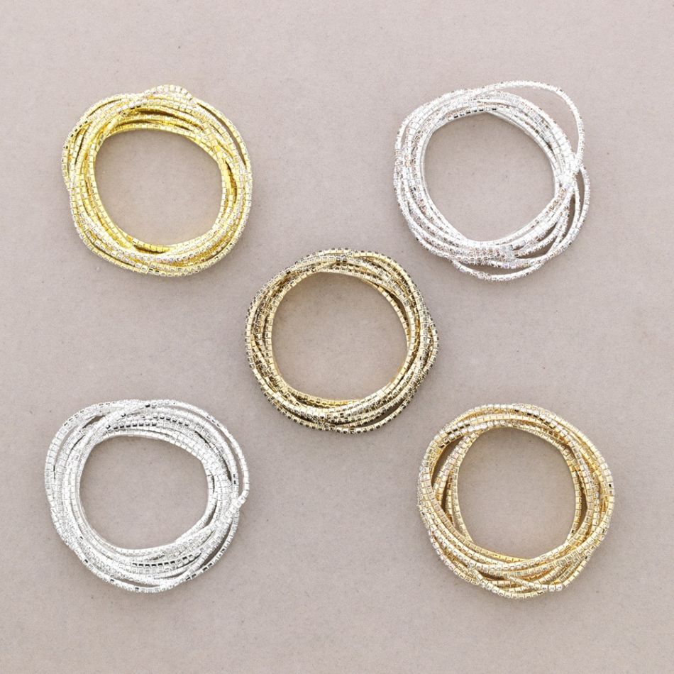 ELASTIC BRACELET SET 10 CRYSTAL STRIPS