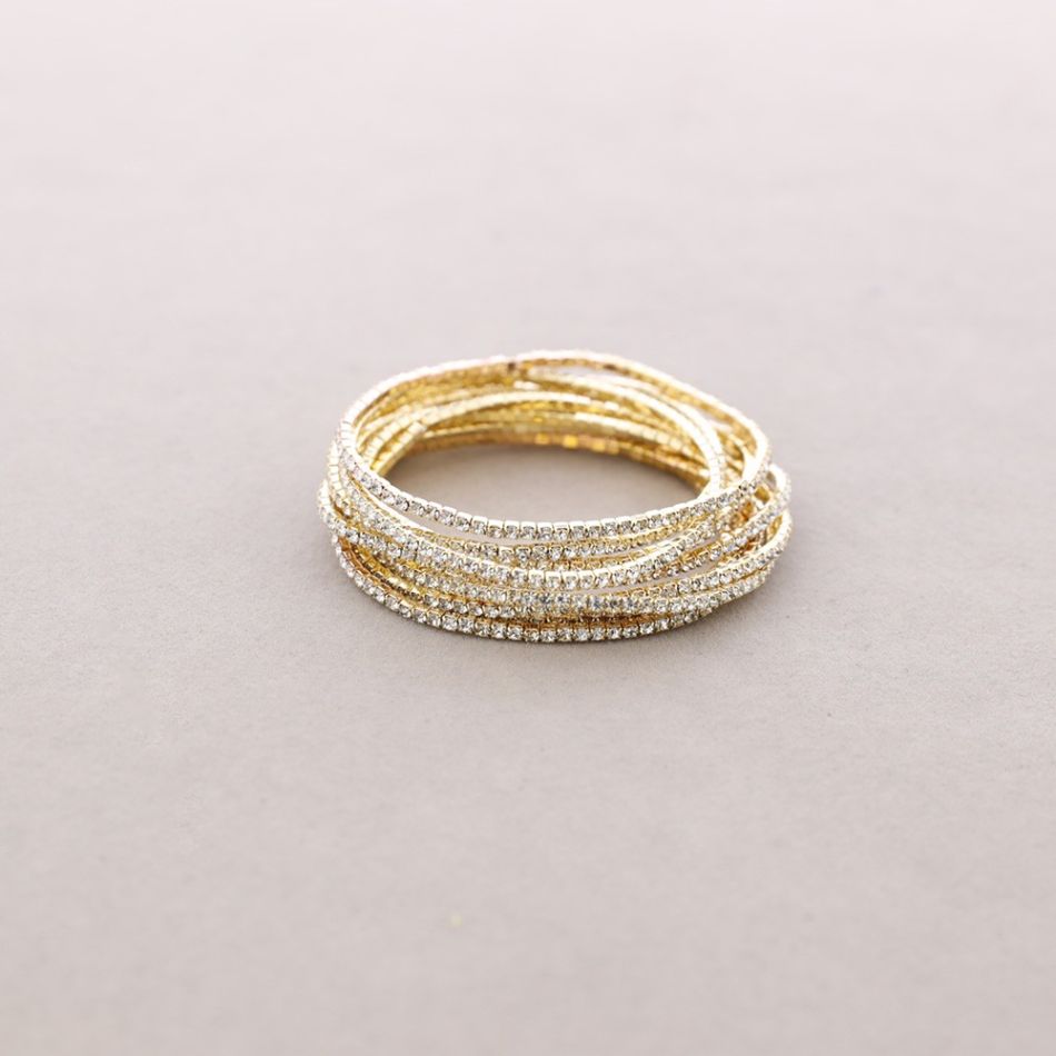 ELASTIC BRACELET SET 10 CRYSTAL STRIPS
