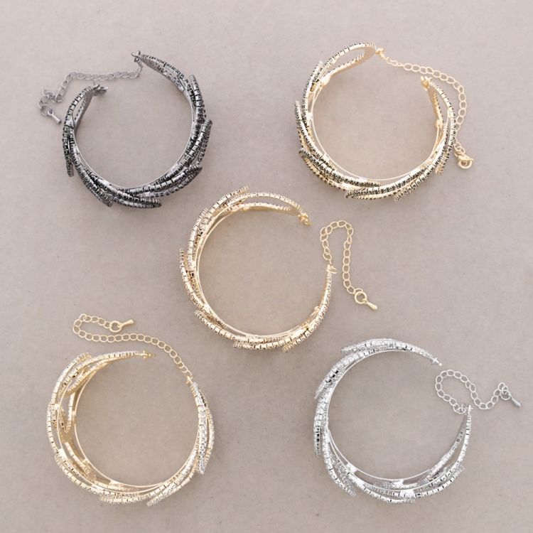 WIDE METAL BRACELET WITH CRYSTALS 2