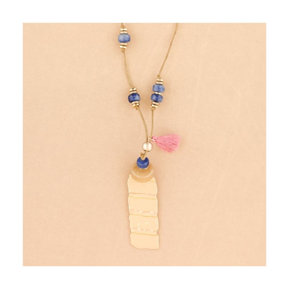 LONG METAL PENDANT NECKLACE