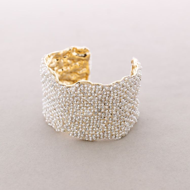 PULSERA AJUSTABLE METAL PERLITAS