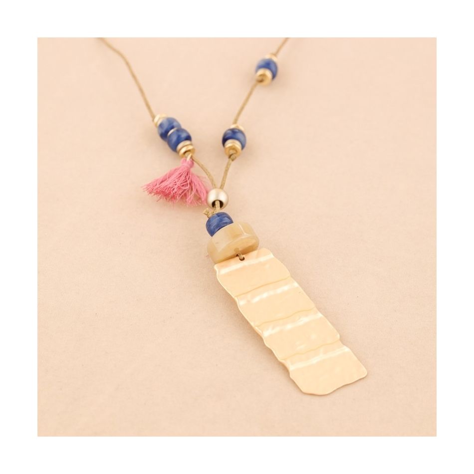 LONG METAL PENDANT NECKLACE