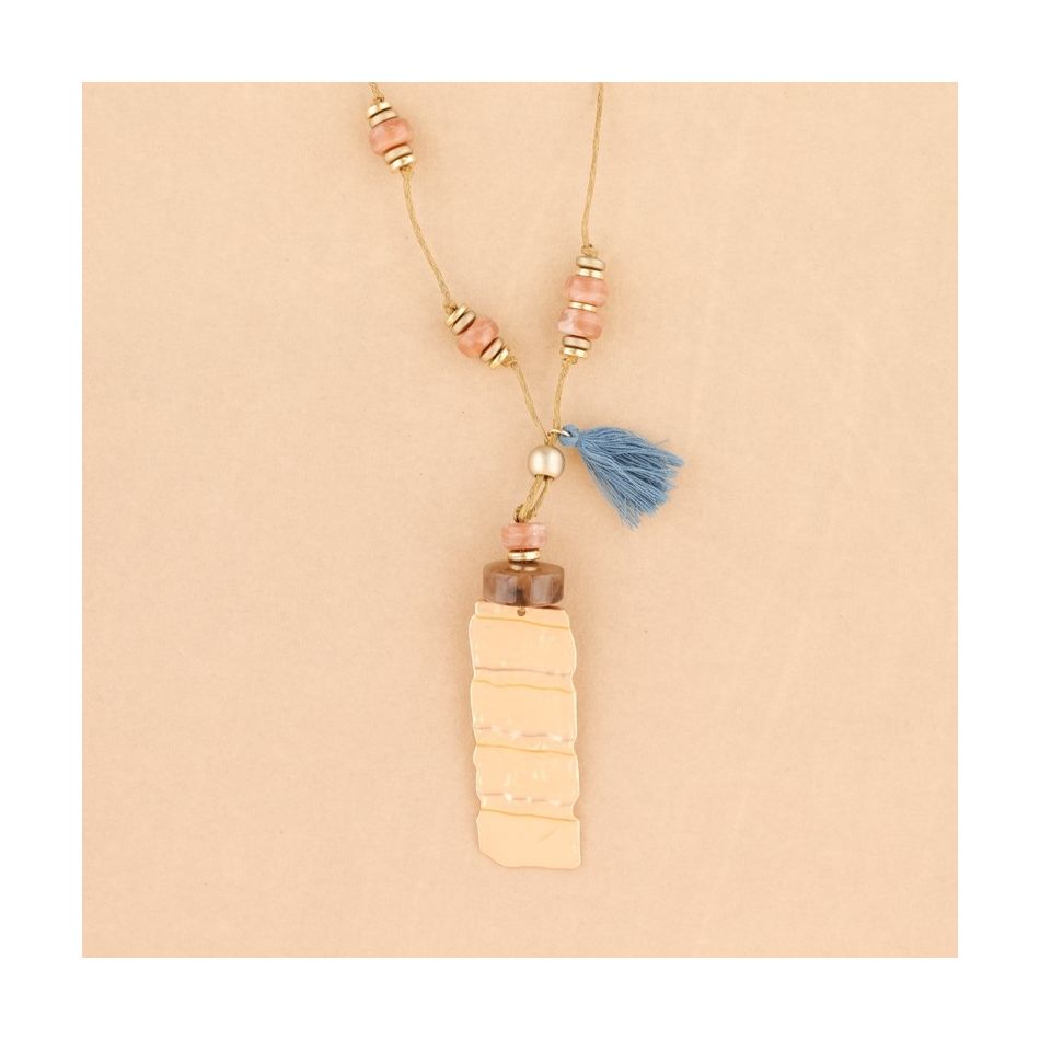 LONG METAL PENDANT NECKLACE