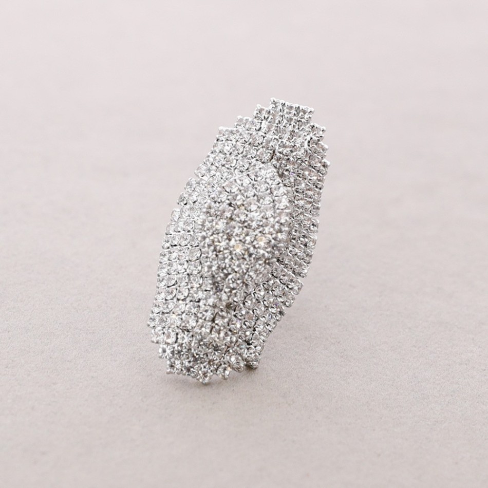 ADJUSTABLE METAL CRYSTALS RING