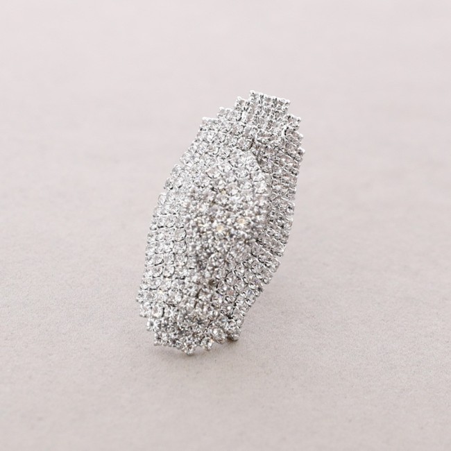 ADJUSTABLE METAL CRYSTALS RING