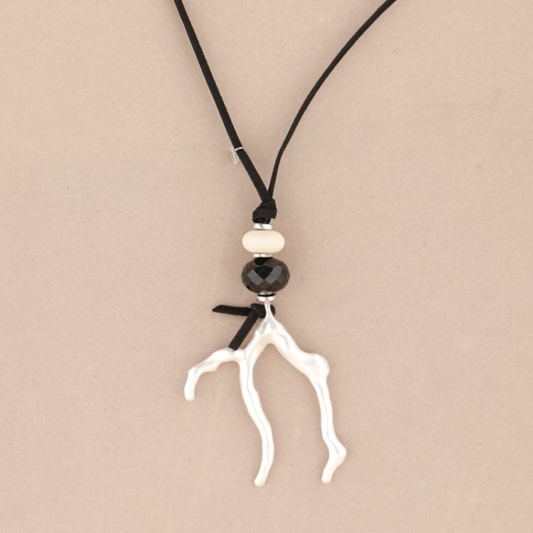 METAL CORAL LONG PENDANT NECKLACE 2
