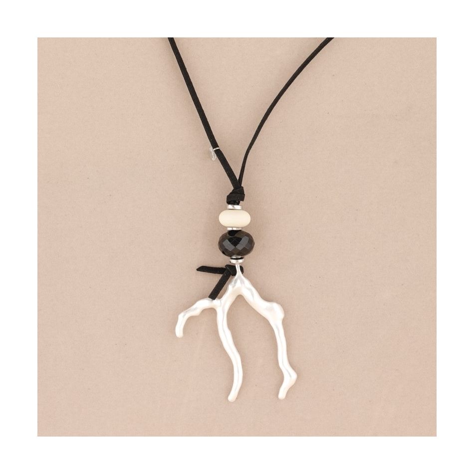 COLLAR LARGO COLGANTE CORAL METAL