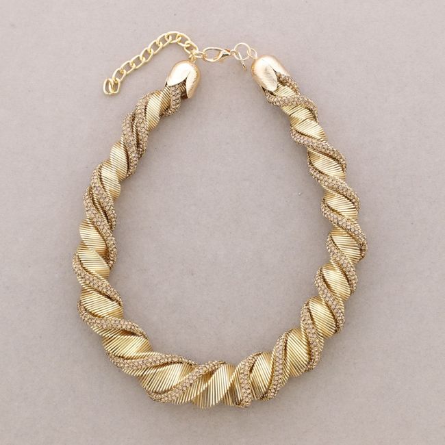 SHINY METAL SHORT NECKLACE