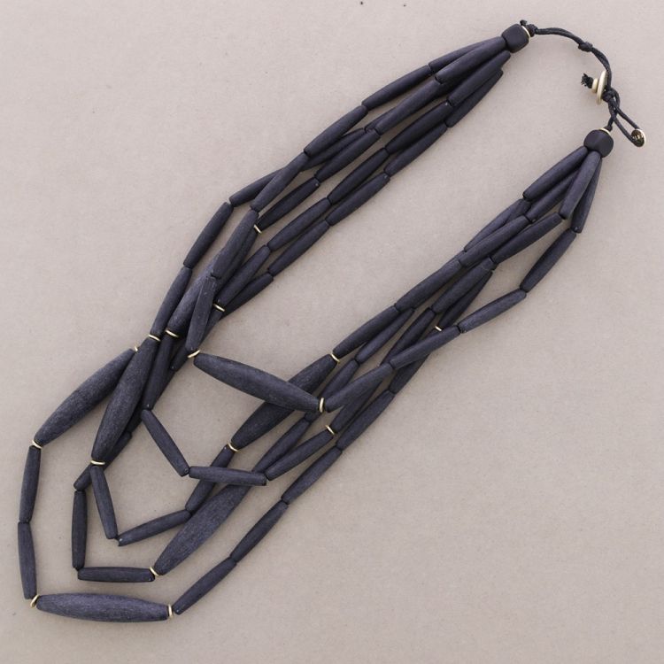 FIVE STRIP RESIN BEAD NECKLACE