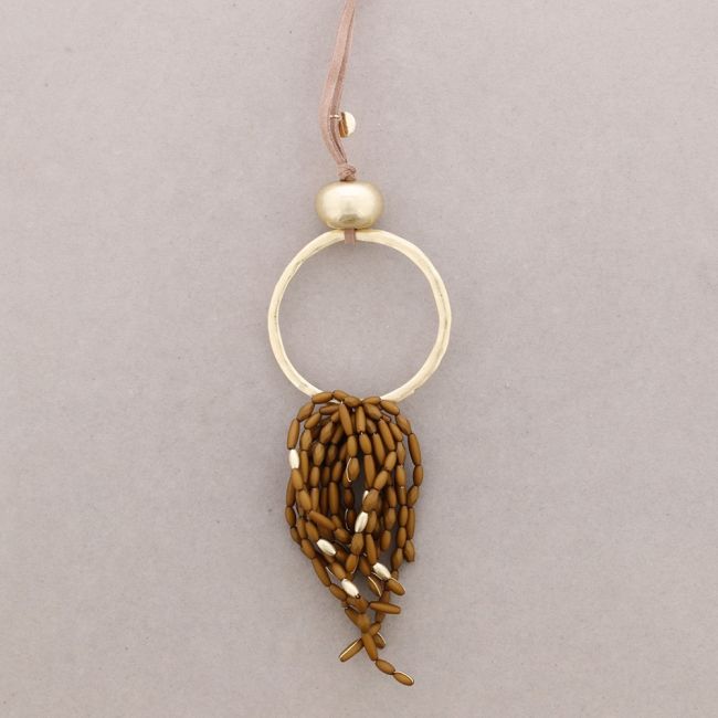 LONG RESIN BEAD PENDANT NECKLACE