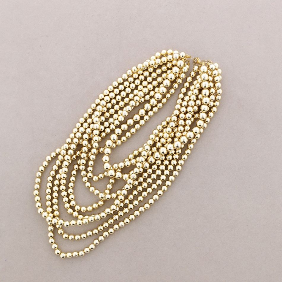 NECKLACE EIGHT ROWS PEARL FINISH BALLS