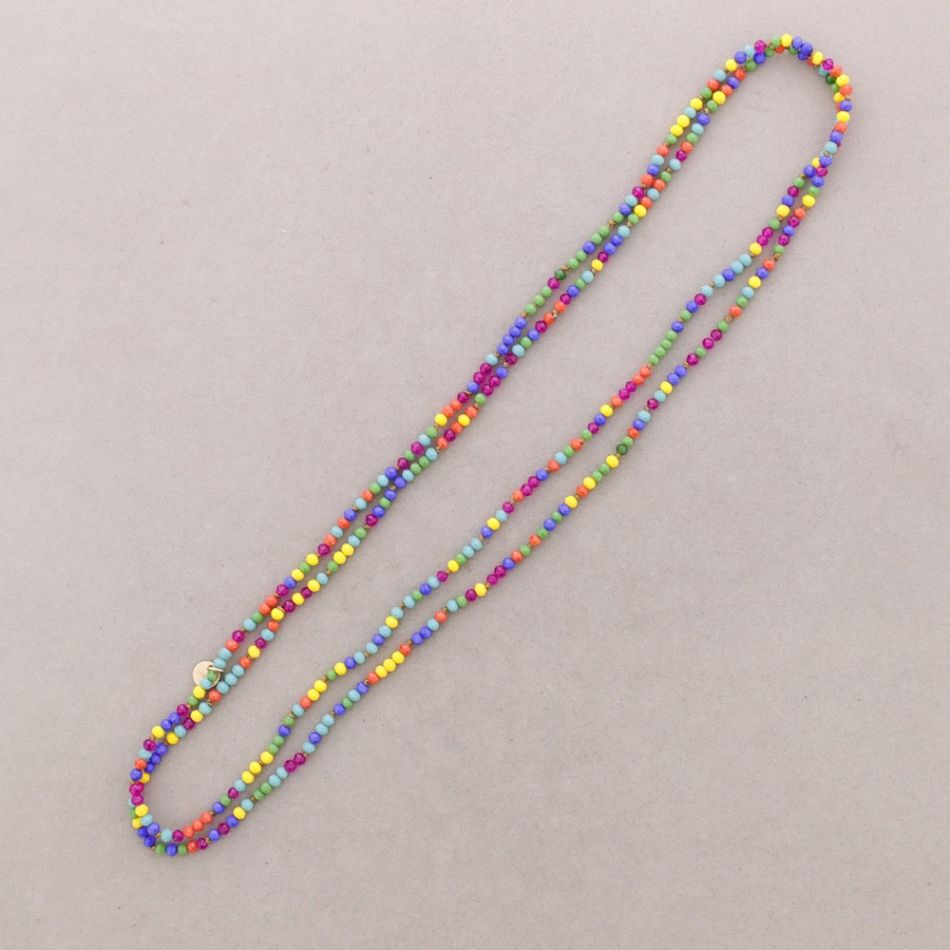 LONG NECKLACE KNOTS FACETED CRYSTAL BEADS 1.5M*4MM