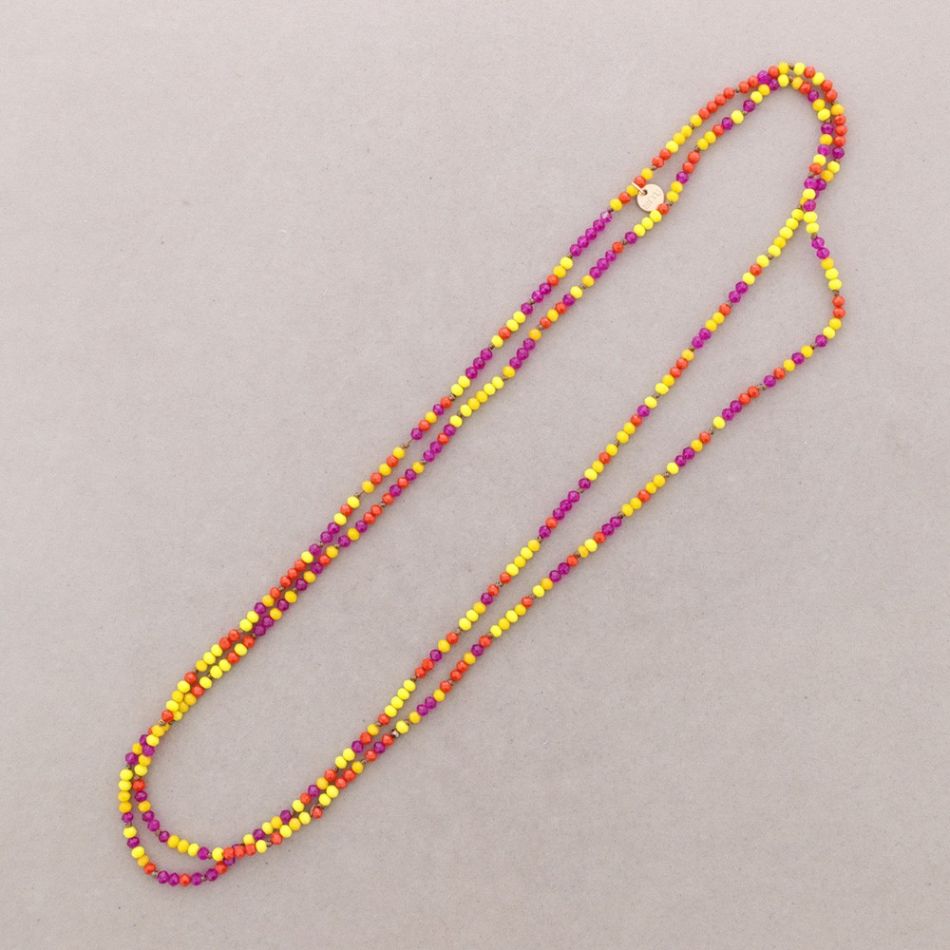 LONG NECKLACE KNOTS FACETED CRYSTAL BEADS 1.5M*4MM
