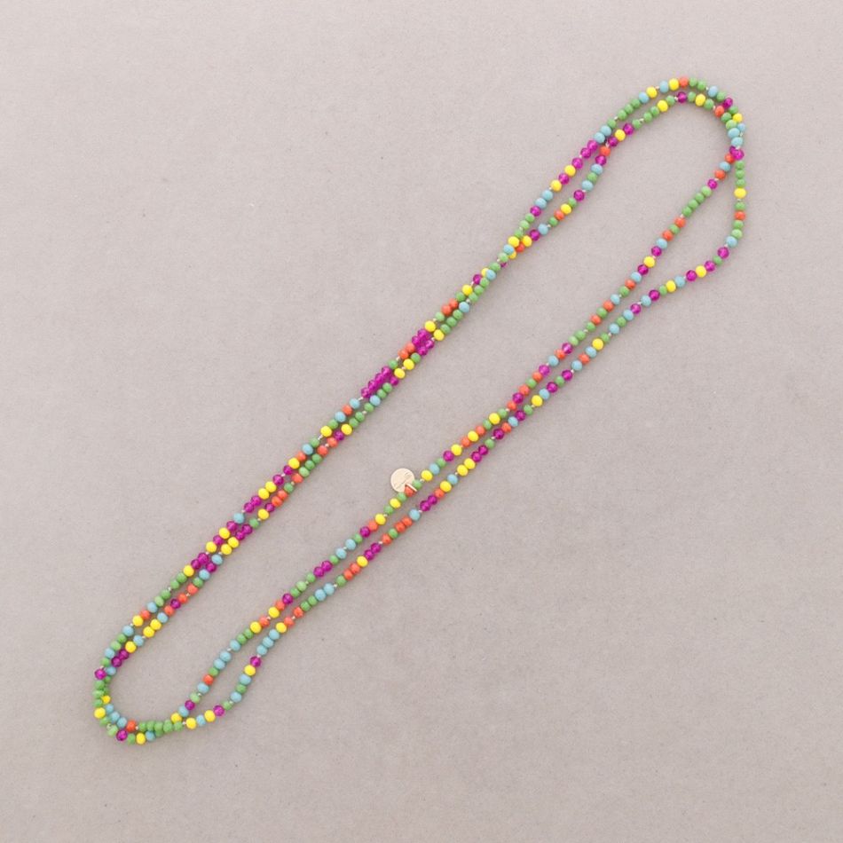 COLLAR LARGO NUDOS CUENTAS CRISTALES FACETADOS 1.5M*4MM