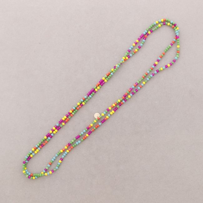 COLLAR LARGO NUDOS CUENTAS CRISTALES FACETADOS 1.5M*4MM