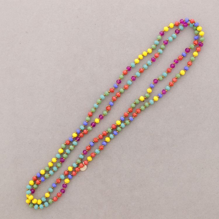 LONG NECKLACE KNOTS FACETED CRYSTAL BEADS 1.2M*6MM 2